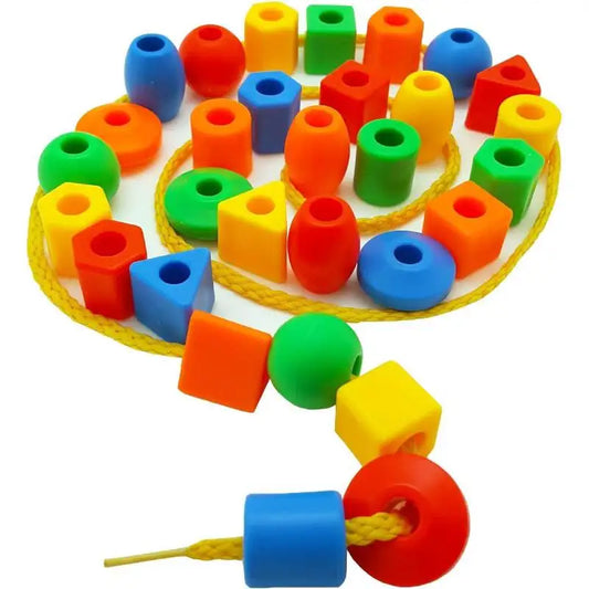 Arco-íris laço contas 25 contas 3 cordas montessori brinquedos rosqueamento brinquedos educativos atividades de motor fino para crianças criança